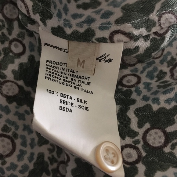 MASSIMO ALBA Multicolor Print Embossed Silk Pullover Blouse M - Picture 5 of 5